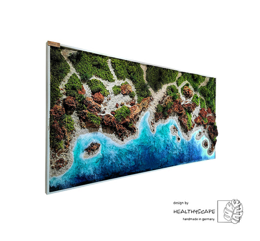 Maßgefertigt Ozeanbild Wandkunst Küste Bucht Strand Meer 120 - 200cm Naturkunstwerk "Portugal Algarve"