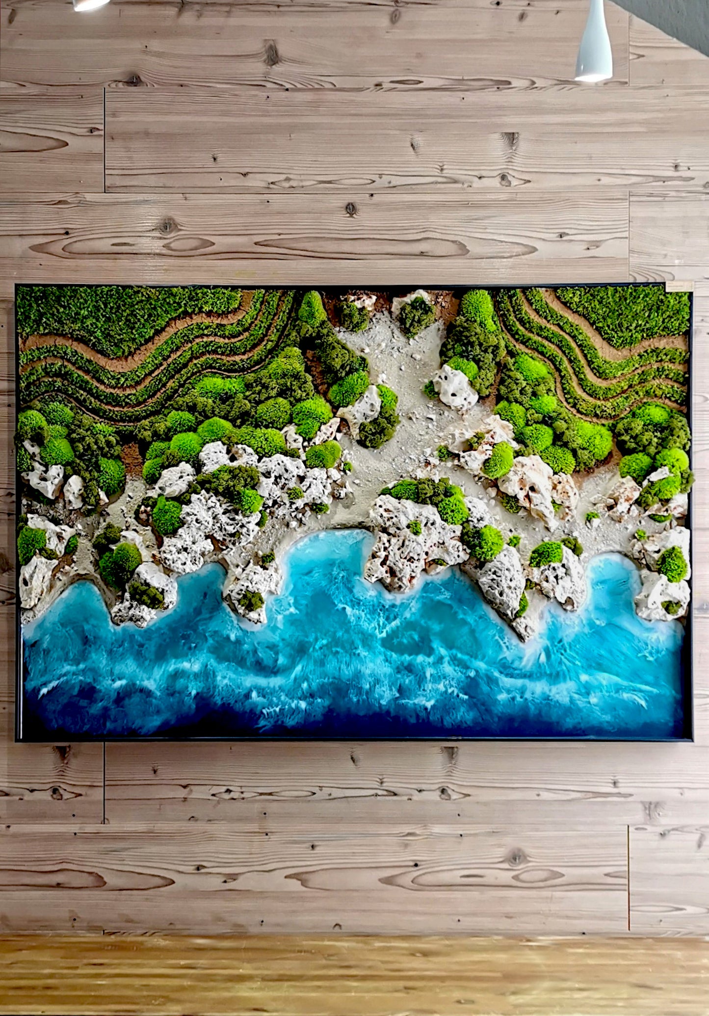 Maßgefertigt Wandkunst Asien Meer Küste Urlaub Resin Art Epoxidharz 120-200cm Naturkunstwerk "Bali Coast"