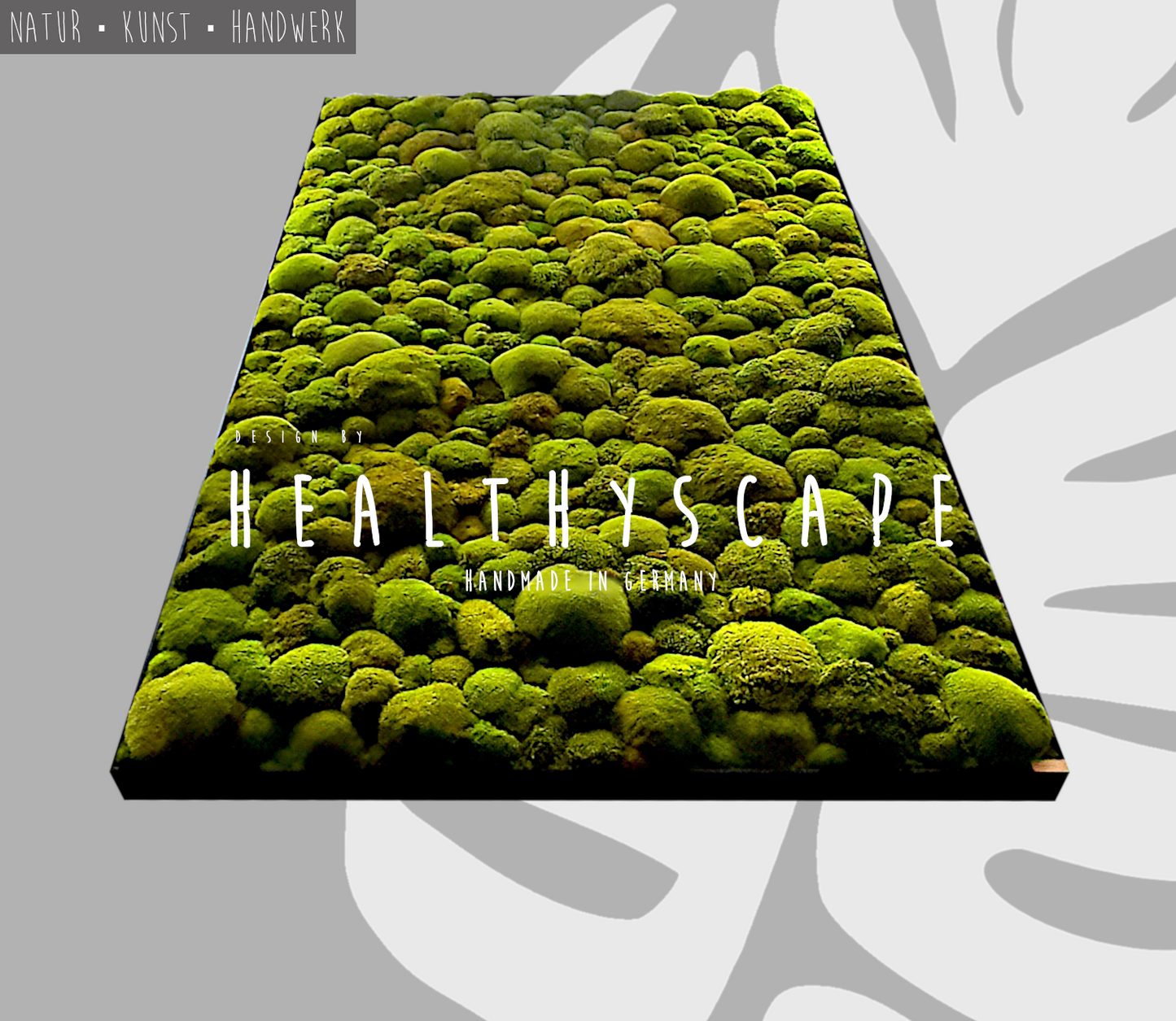 Custom-made large moss picture XXL 'Green Hills' for living room &amp; kitchen - moss mix plant picture 120-200cm