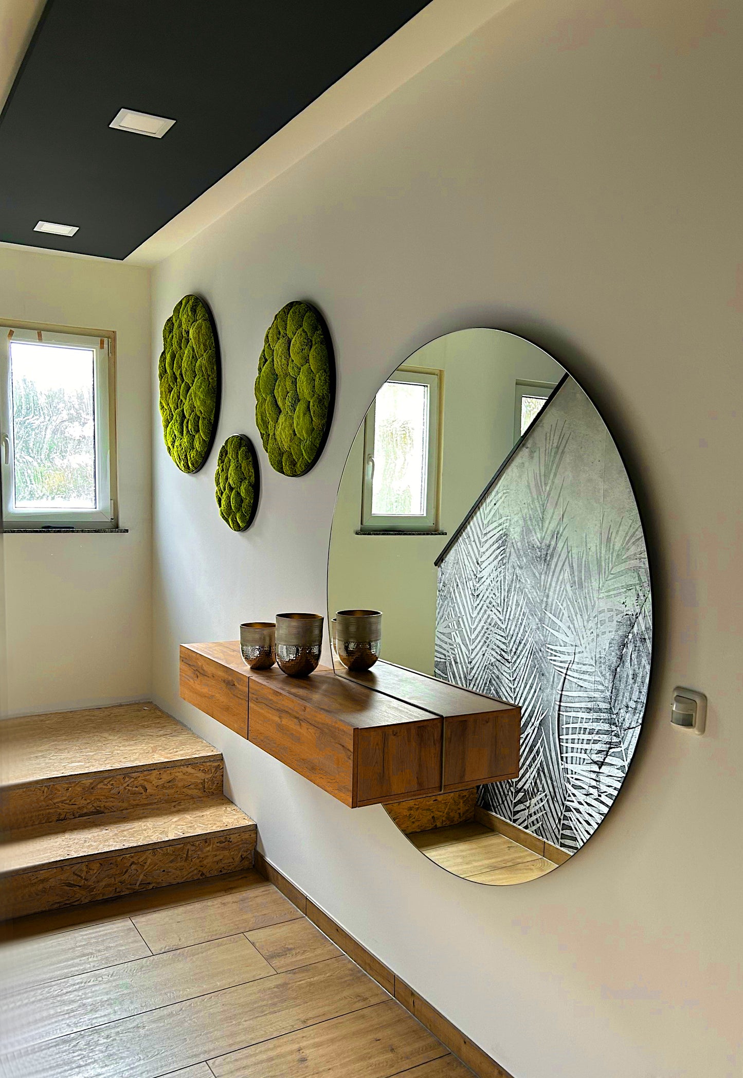 Ensemble d'images de mousse sur mesure de 3 - images de plantes en mousse boule "Lime Green" avec cadres en aluminium