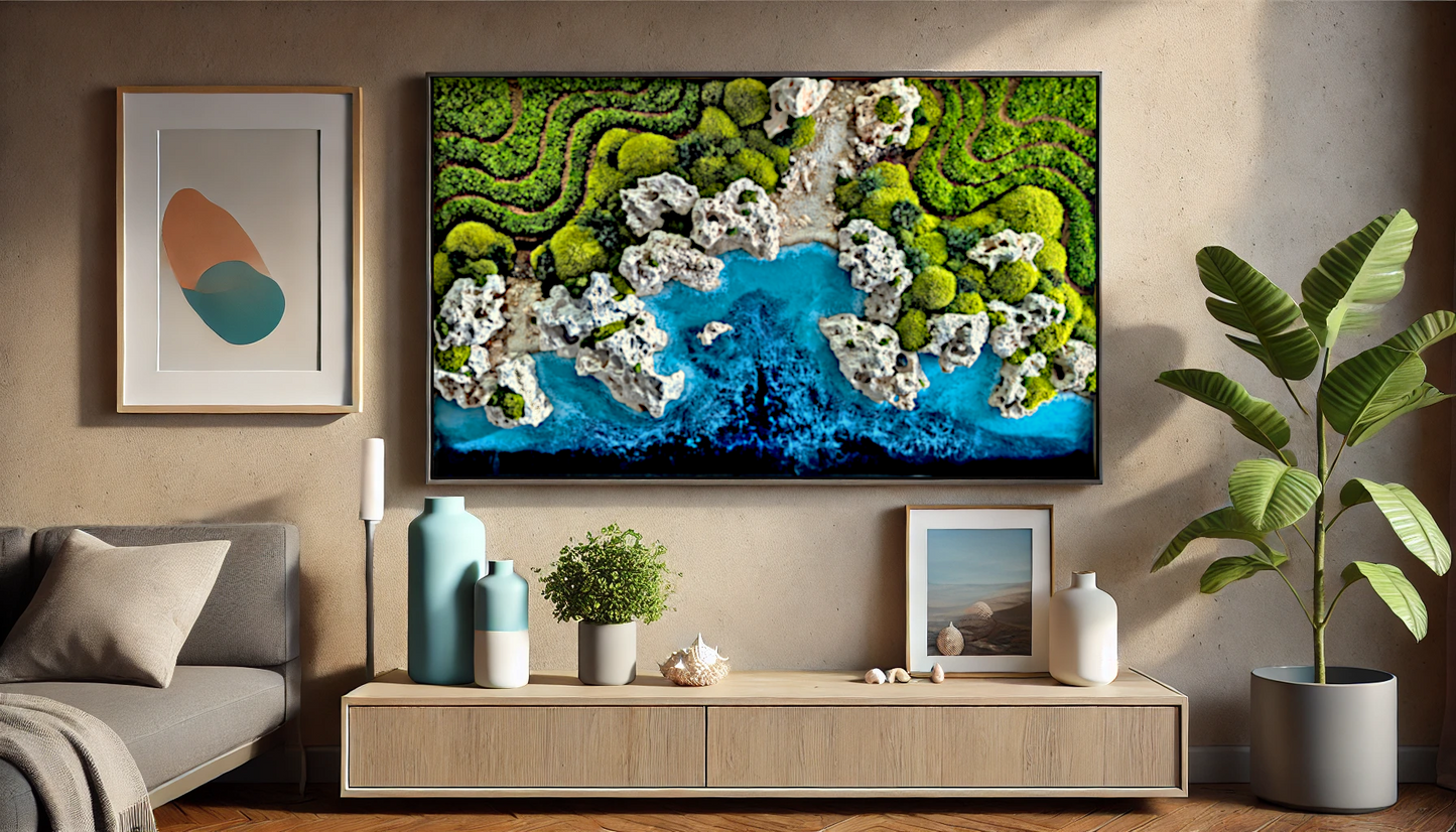 Handgefertigte Wandkunst - Maritime Dekoration "Ocean Coast"