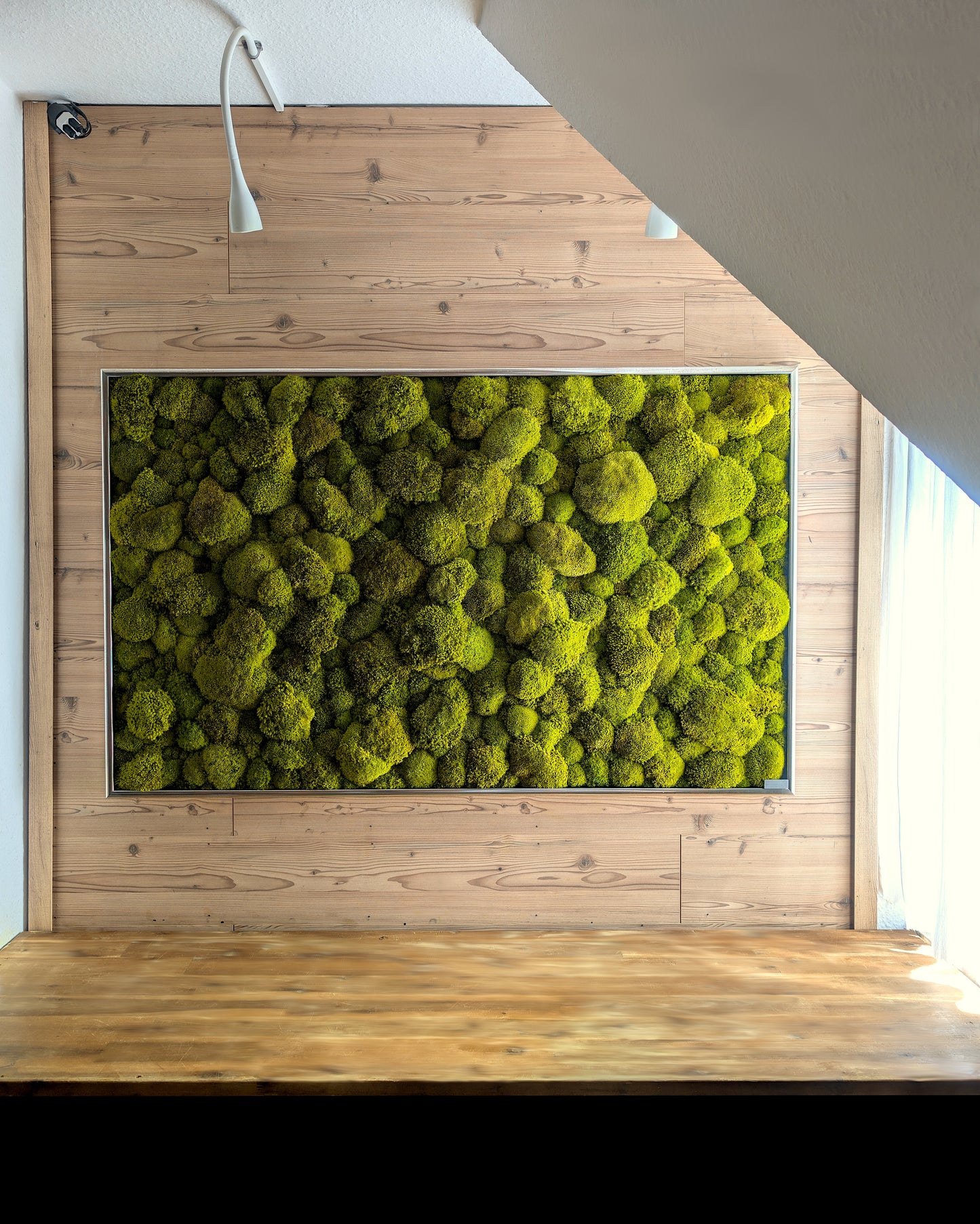 Custom-made large moss picture XXL 'Green Hills' for living room &amp; kitchen - moss mix plant picture 120-200cm