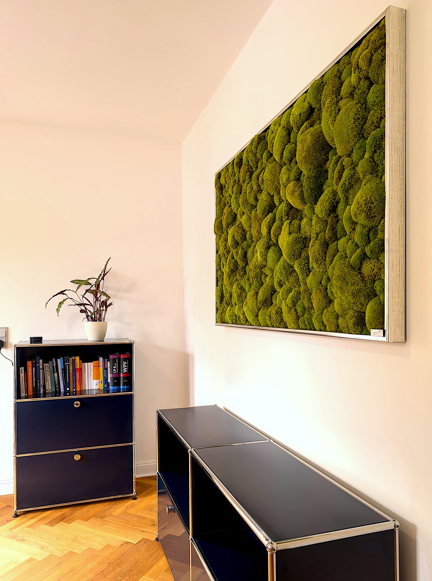 Custom-made large moss picture XXL 'Green Hills' for living room &amp; kitchen - moss mix plant picture 120-200cm