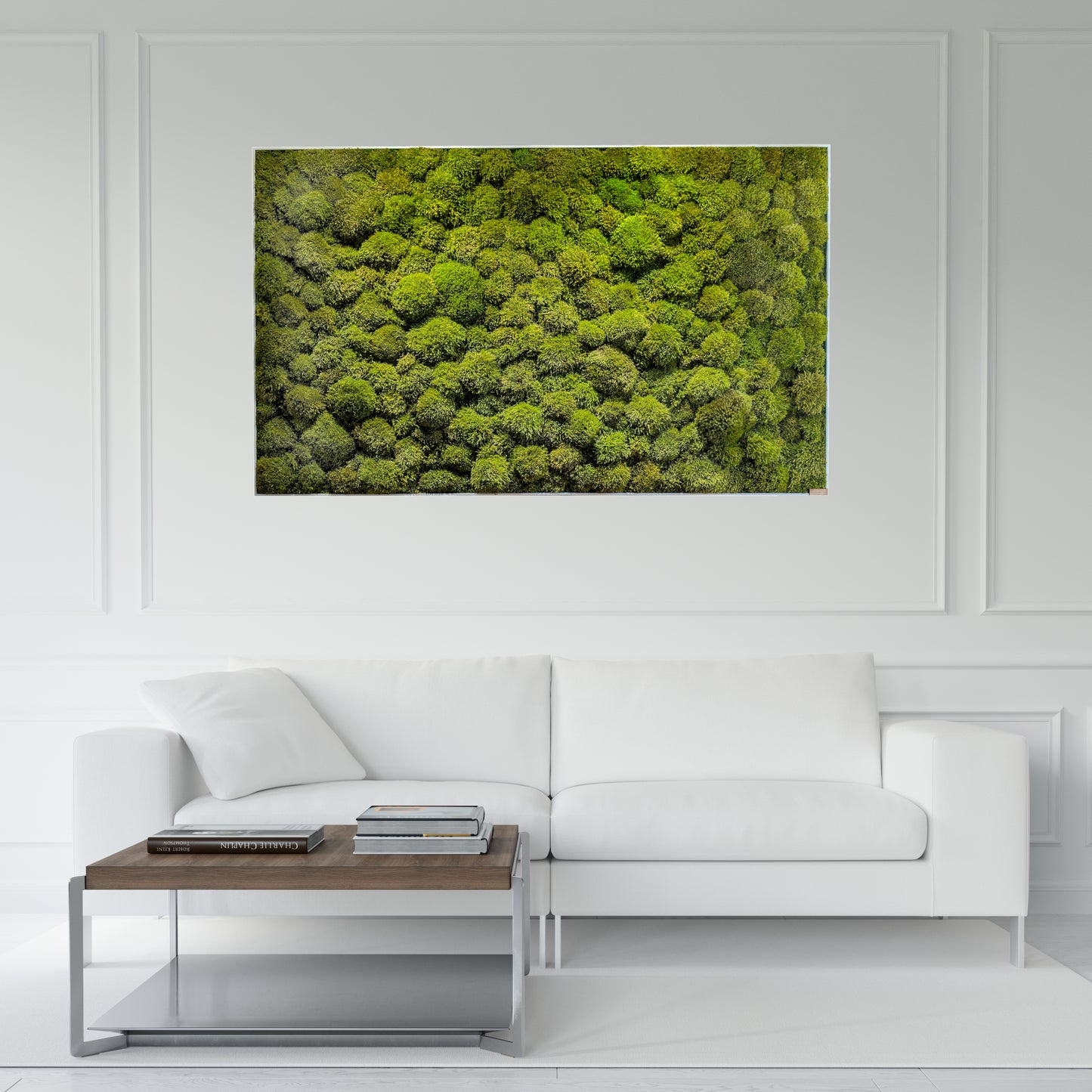 Custom-made moss picture - plant picture in real wood frame - frame rectangular 80-200cm Provence Moose